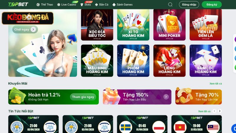 TOPBET trở thành sân chơi được đông đảo cược thủ quan tâm hiện nay TOPBET trở thành sân chơi được đông đảo cược thủ quan tâm hiện nay
